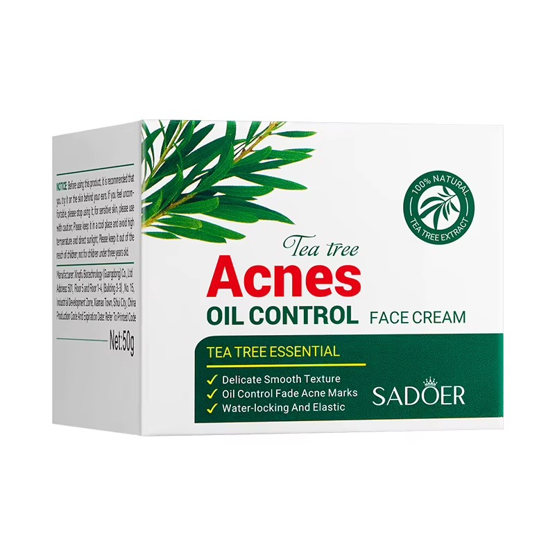 SADOER Tea Tree Acne Oil Control Face Cream - Original Tea Tree Essential Anti-Acne, Fade Acne Marks & Water-Locking Moisturizer MOKS