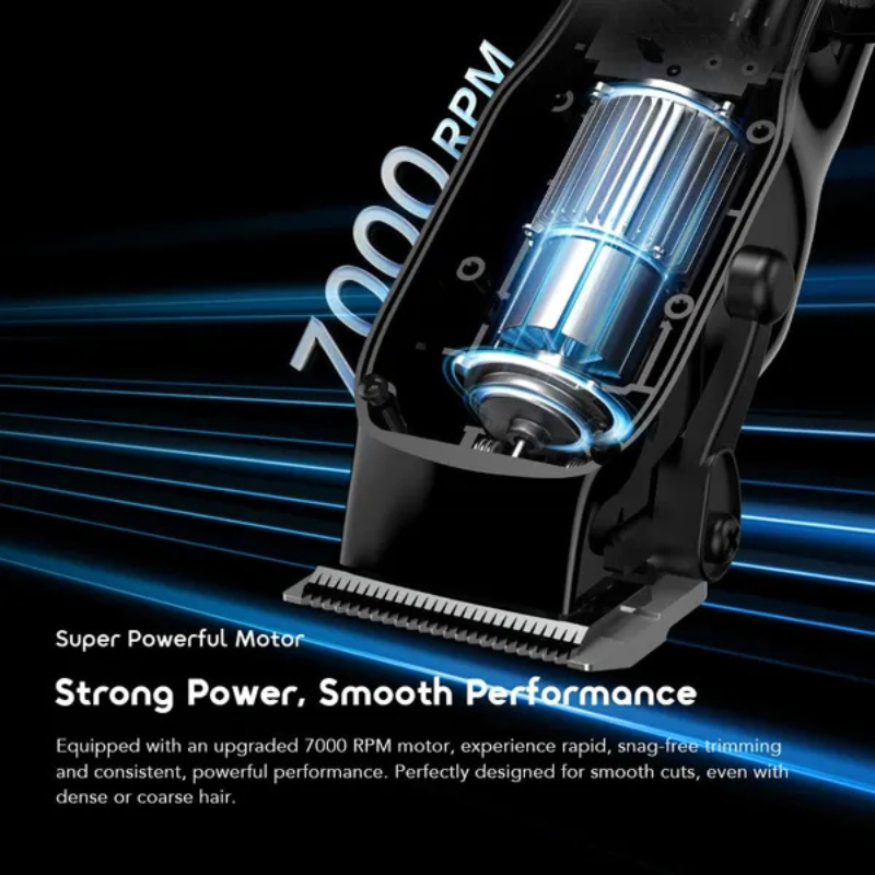 Oraimo EasyCut OCL-230 Professional Cordless Hair Clipper, 7000 RPM High Power Motor, 150 Min Runtime, 2000mAh Battery, Stainless Steel Zero-Gap Blades, Type-C Fast Charging Hair Trimmer