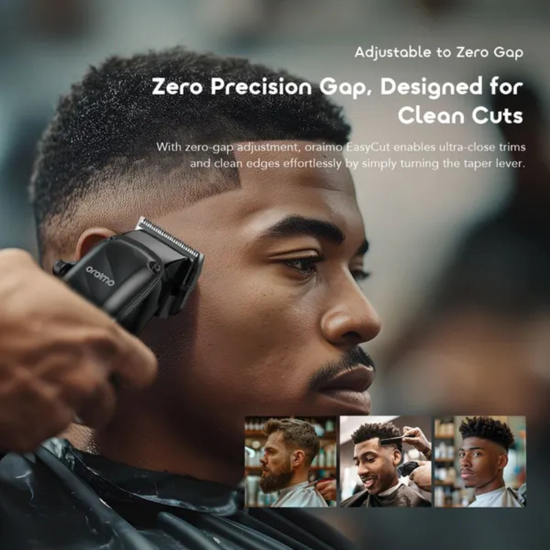 Oraimo EasyCut OCL-230 Professional Cordless Hair Clipper, 7000 RPM High Power Motor, 150 Min Runtime, 2000mAh Battery, Stainless Steel Zero-Gap Blades, Type-C Fast Charging Hair Trimmer