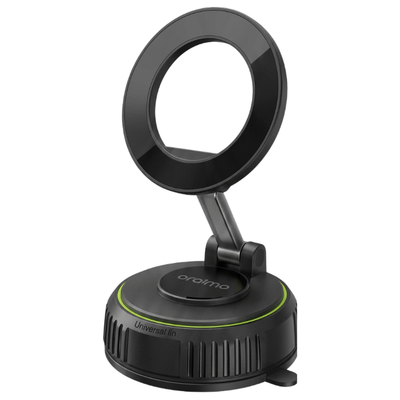 Oraimo Hydra 6 OCM-31 Magnetic Foldable Car Phone Holder 720° Rotatable Zinc Alloy Arm Vacuum & Nano Dual Suction Universal Dashboard Mount for Samsung Oppo Redmi Smartphones 365 Days Warranty