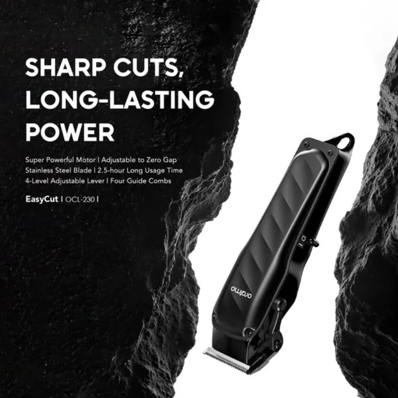 Oraimo EasyCut OCL-230 Professional Cordless Hair Clipper, 7000 RPM High Power Motor, 150 Min Runtime, 2000mAh Battery, Stainless Steel Zero-Gap Blades, Type-C Fast Charging Hair Trimmer