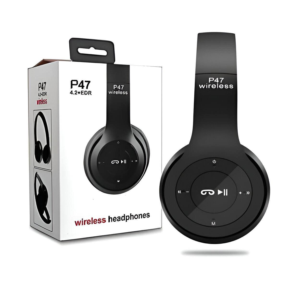 Headphones 
Noise cancelling 
Long lasting battery 
Long play time