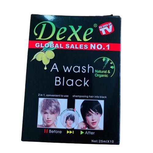 Dexe Dexe Black Hair Shampoo 25ml x10 - Natural Herbal Formula for All Hair Types
