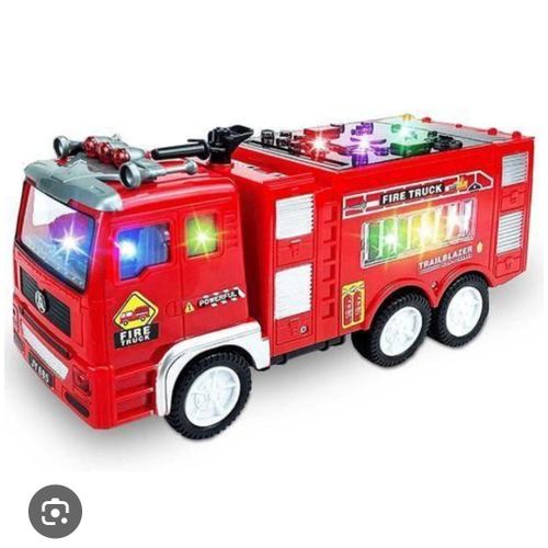 Electric Fire Truck Kids Toy With Bright Flashing Lights Siren Sounds Firetruck Firefighter Fire Fighter