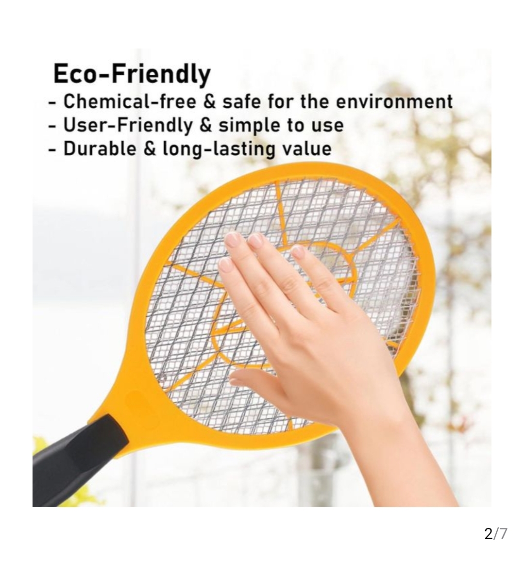 Electric Mosquito & Fly bat Racket/Swatter - Rechargeable Insect Swatter with LED Light, Portable Bug Zapper for Indoor & Outdoor Use, Safe & Effective Insect Killer