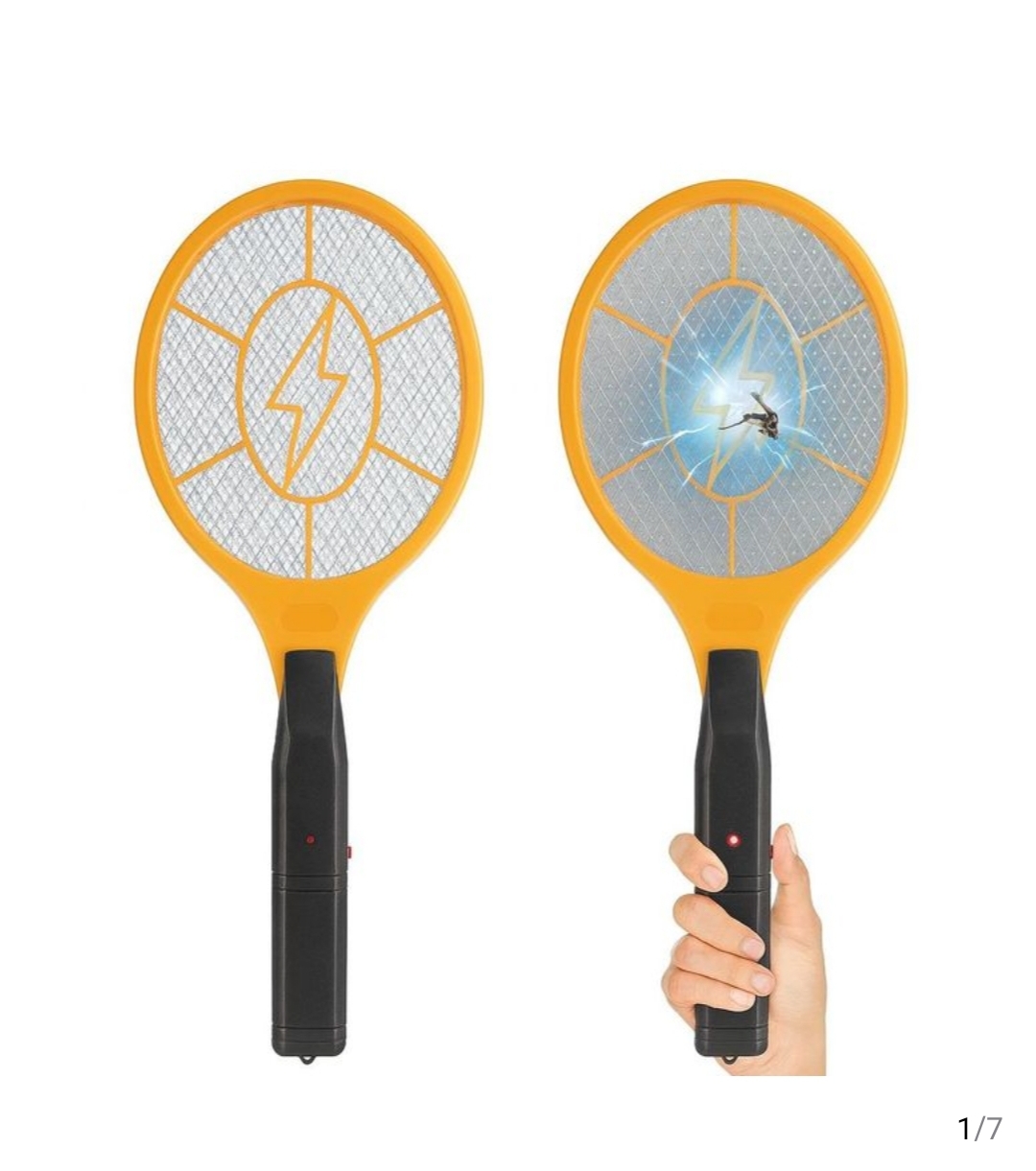 Electric Mosquito & Fly bat Racket/Swatter - Rechargeable Insect Swatter with LED Light, Portable Bug Zapper for Indoor & Outdoor Use, Safe & Effective Insect Killer