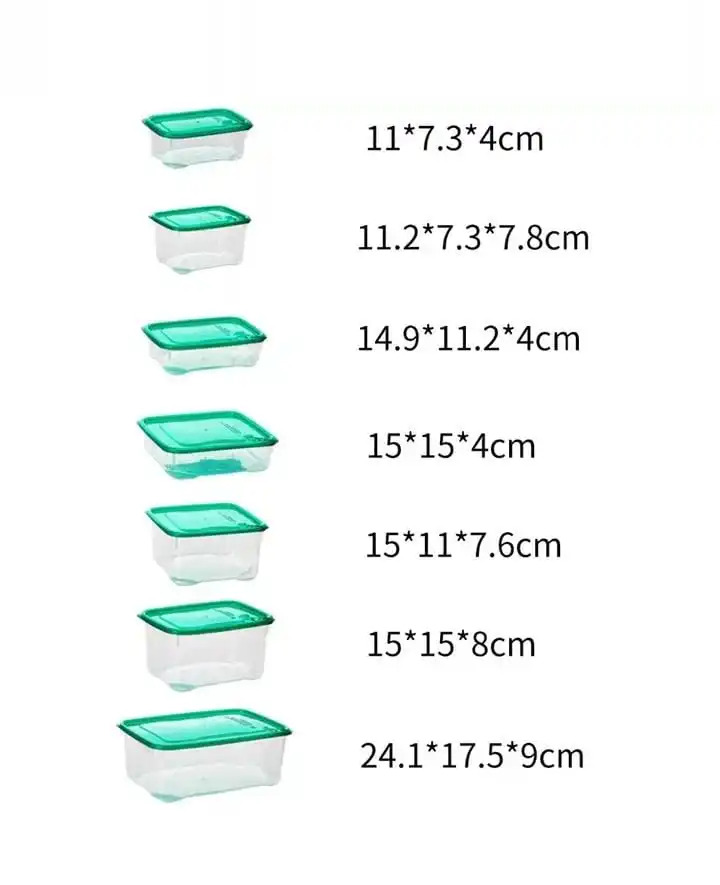 17 sets Fresh-keeping Food Box Set Refrigerator Plastic Sealed Cans Lunch Boxes Preservation Transparent Sealed Container Jars