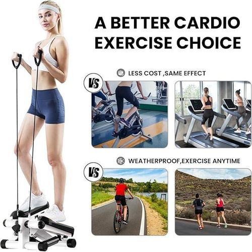 Mini Stepper Fitness Machine with Resistance Bands – Home Cardio & Weight Loss Trainer