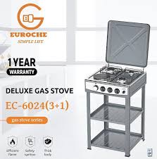 Eurochef 3 gas +1 electric standing cooker with shelves