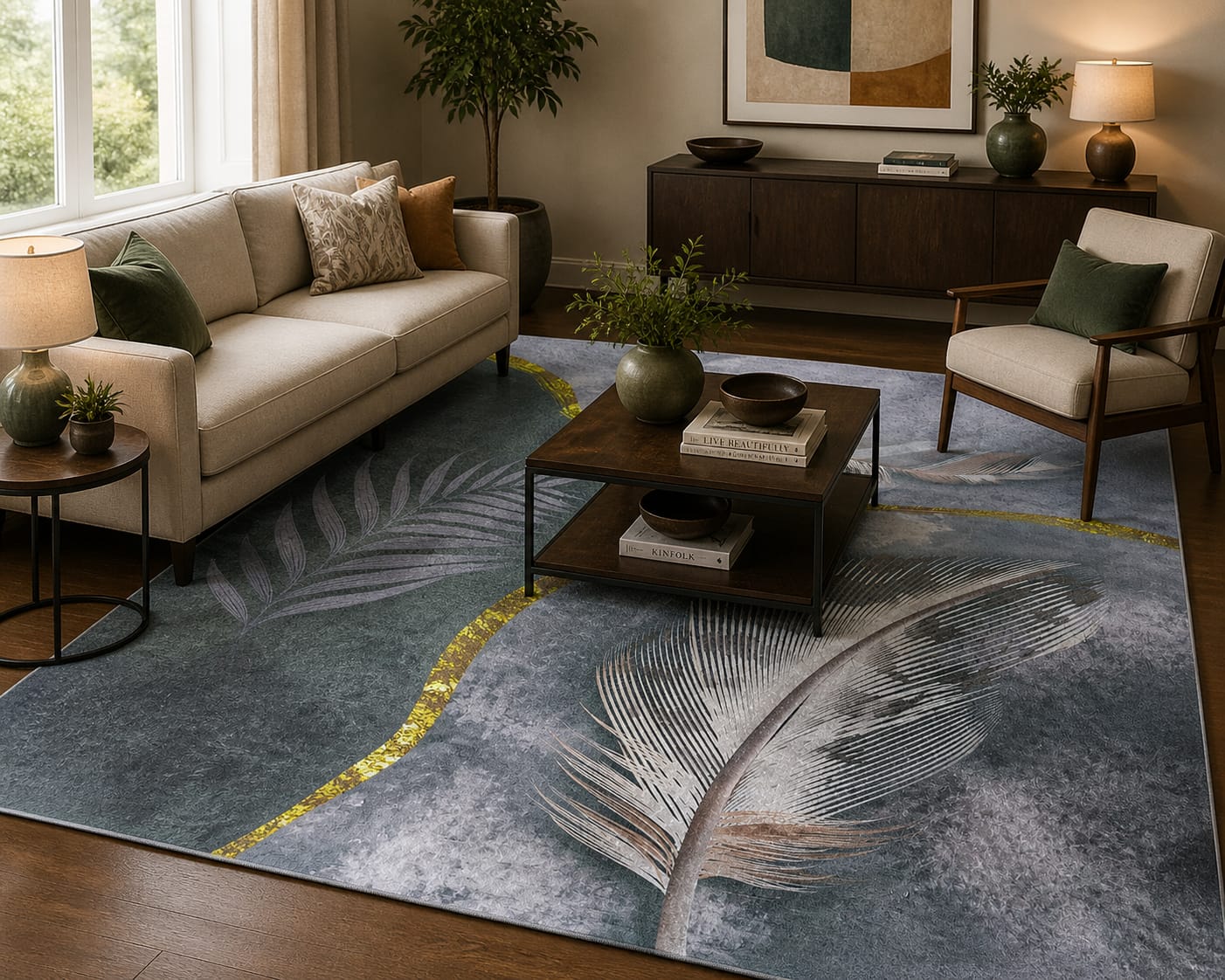 3D carpets  made from high-quality materials that offer a plush and soft feel underfoot, enhancing comfort
. Size 5*8