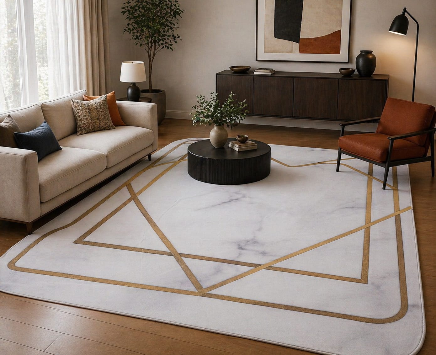 3D carpets  made from high-quality materials that offer a plush and soft feel underfoot, enhancing comfort
. Size 5*8