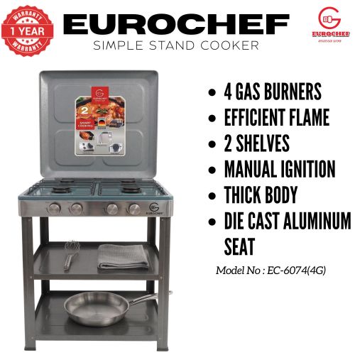 Eurochef full gas  standing cooker with shelves