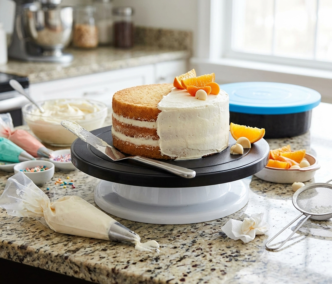 Cake Turntable – Rotating Cake Decorating Stand for Perfect Icing & Frosting