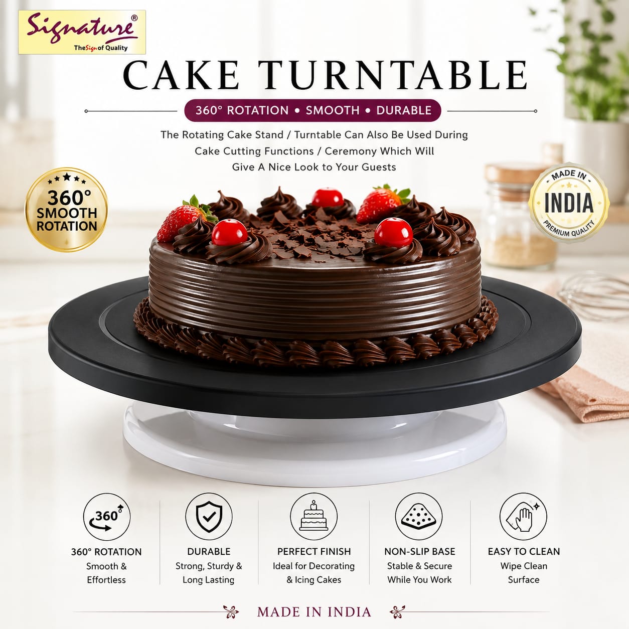 Cake Turntable – Rotating Cake Decorating Stand for Perfect Icing & Frosting