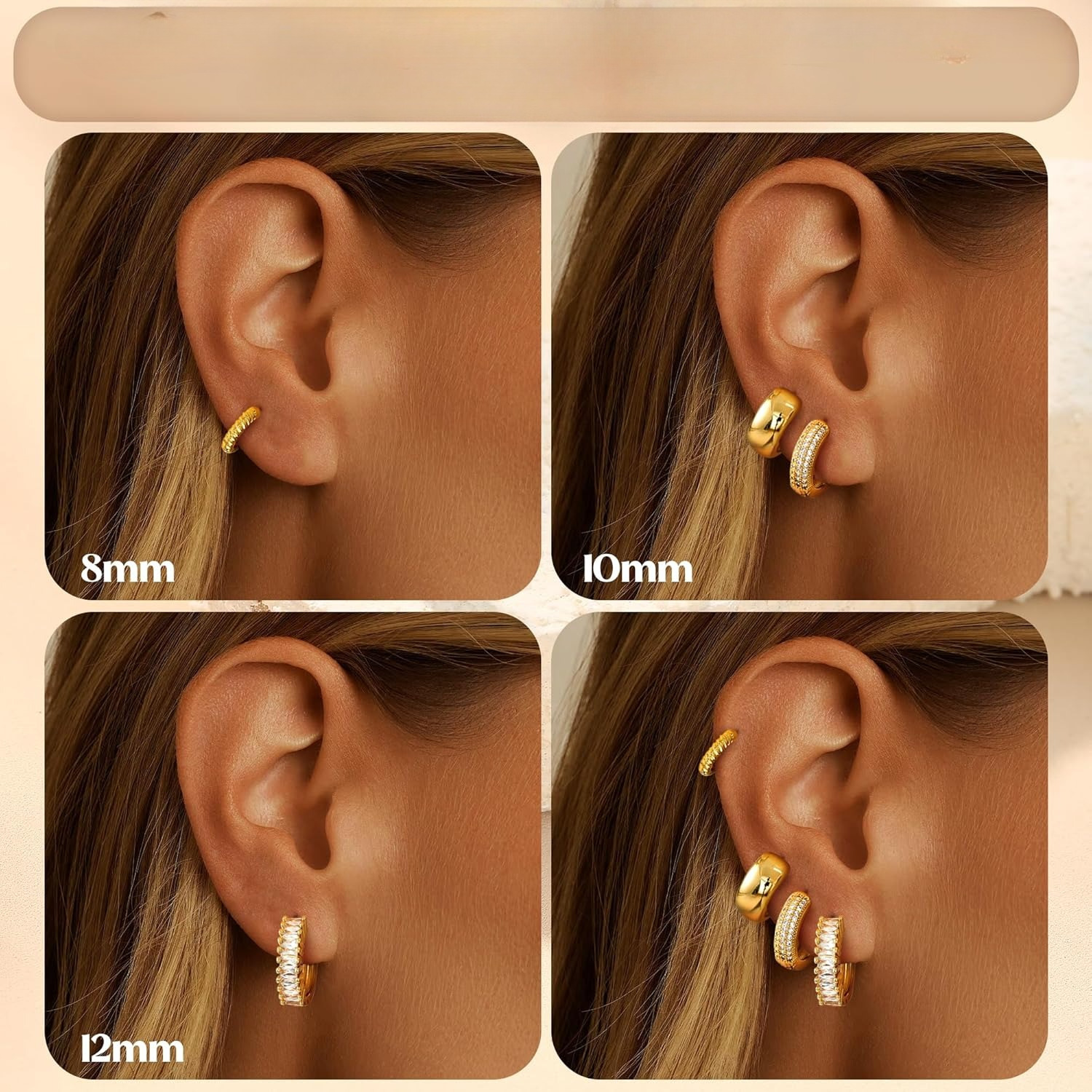 Fashion Design Copper Plated 14K Gold Zircon Earrings for Women, Advanced Texture, Elegant & Versatile Hoop Earrings, Jewelry Wholesale