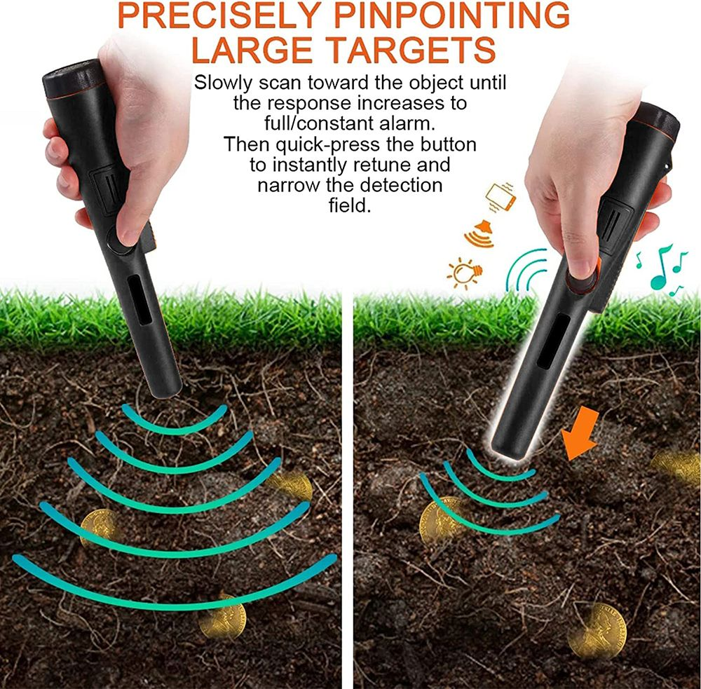 GP-Pointer Metal Detector Pinpointer, Waterproof Handheld Pinpointing Probe For Gold, Coin & Metal Detecting