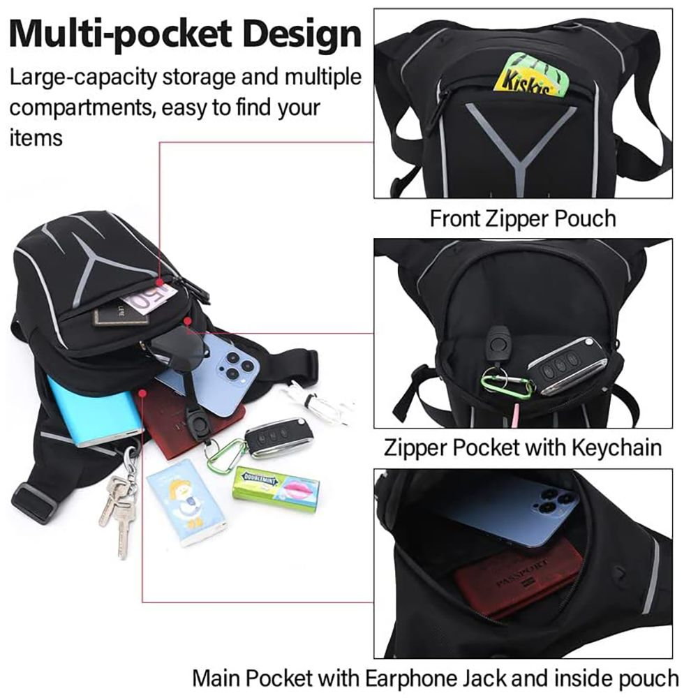 Outdoor Sports Leg Bag Multi-Functional Water-Resistant Chest Bag Crossbody Bag New Cycling Phone Waist Bag