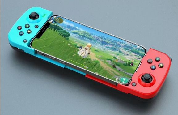 Telescopic Bluetooth Mobile Game Controller, Stretchable Wireless Gamepad for Android & iOS Phones, Rechargeable Gaming Joystick with Adjustable Grip