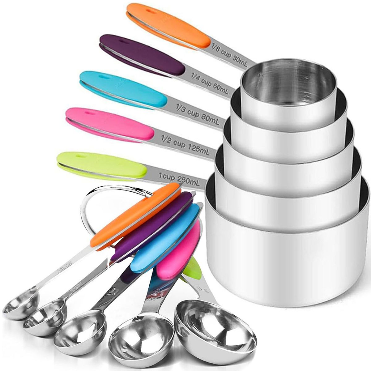 Stainless Steel Measuring Cup Measuring Spoon 10 Piece Baking Set