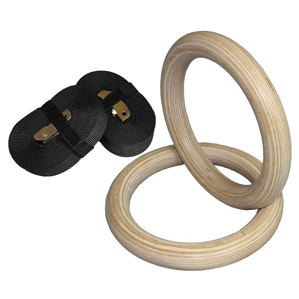 Pull-up fitness gymnastic rings professional sports gymnastics rings birch wood ring set sports home auxiliary equipment