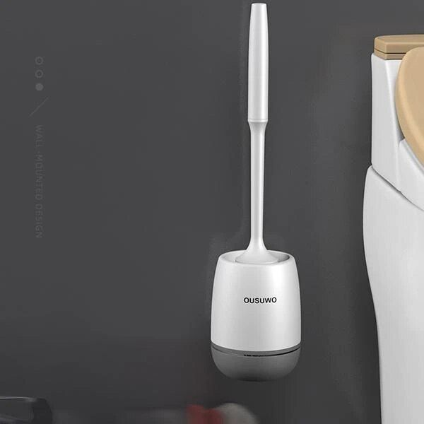 Silicone Toilet Brush for Home Use, Wall-Mounted, Round Toilet Cleaning Brush Set, Wall-Hanging Toilet Cleaning Brush