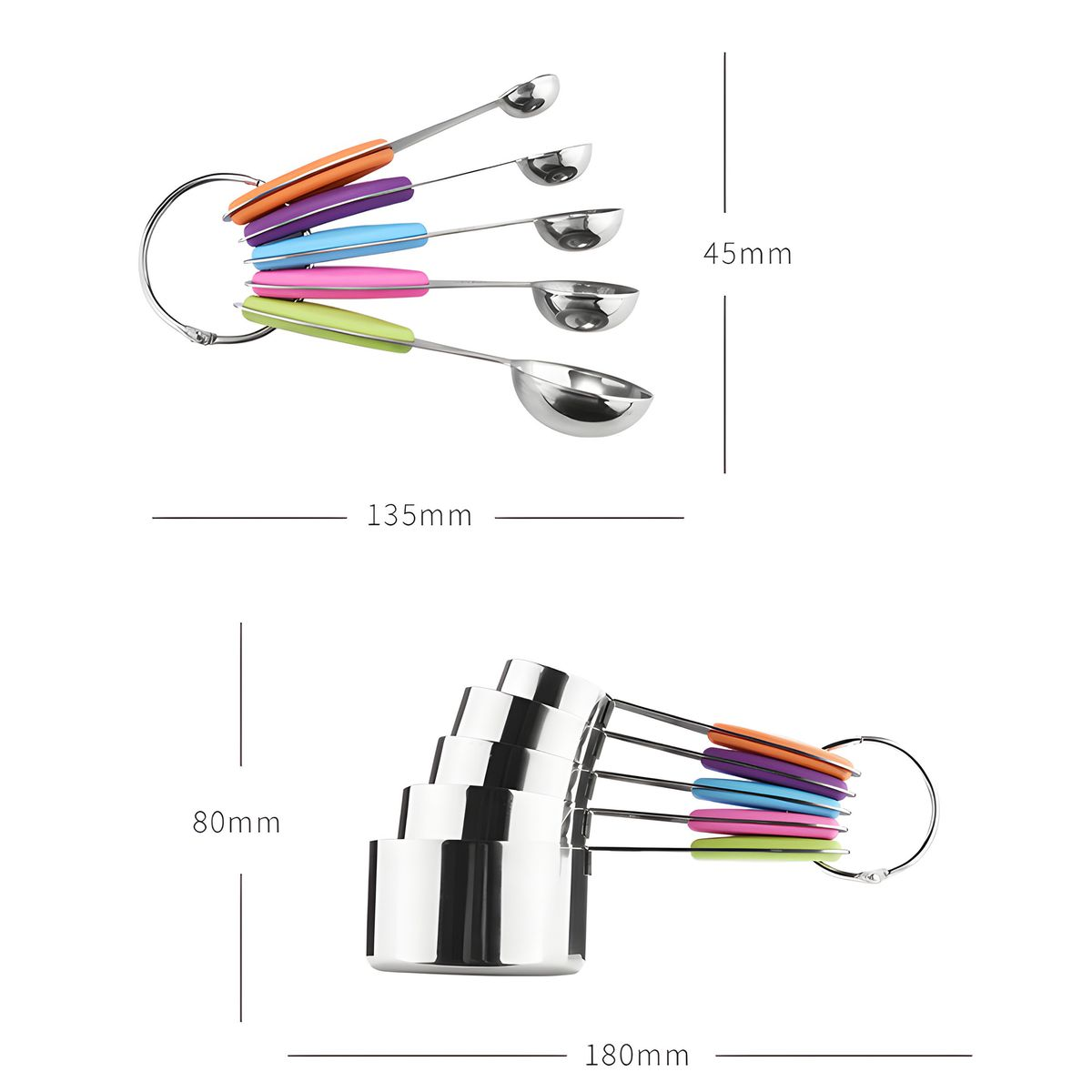 Stainless Steel Measuring Cup Measuring Spoon 10 Piece Baking Set