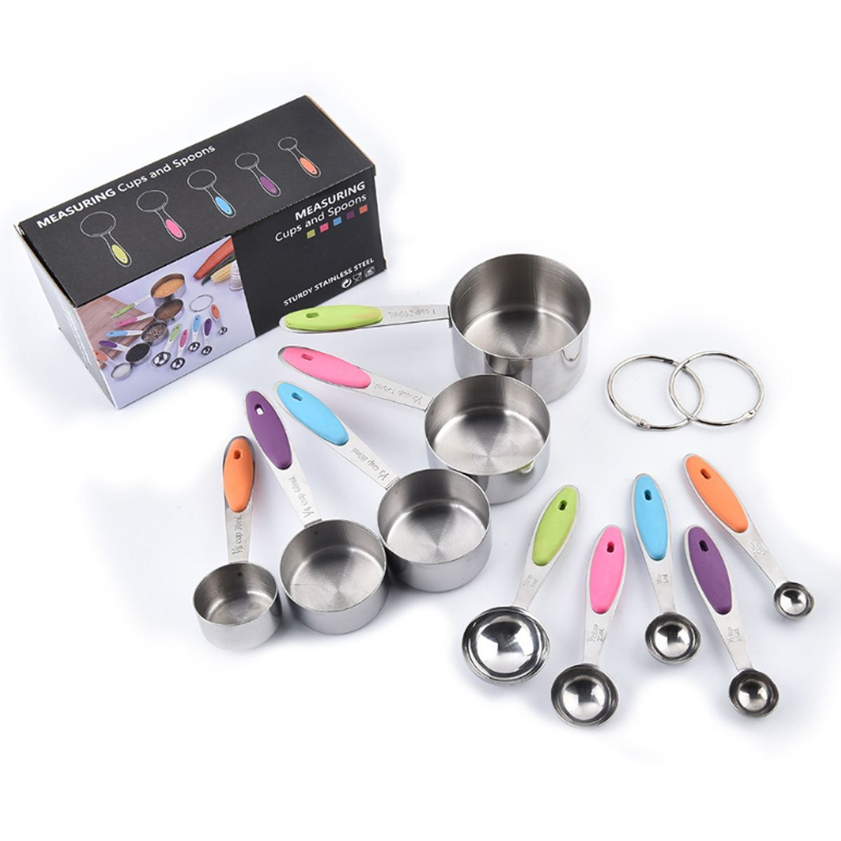 Stainless Steel Measuring Cup Measuring Spoon 10 Piece Baking Set
