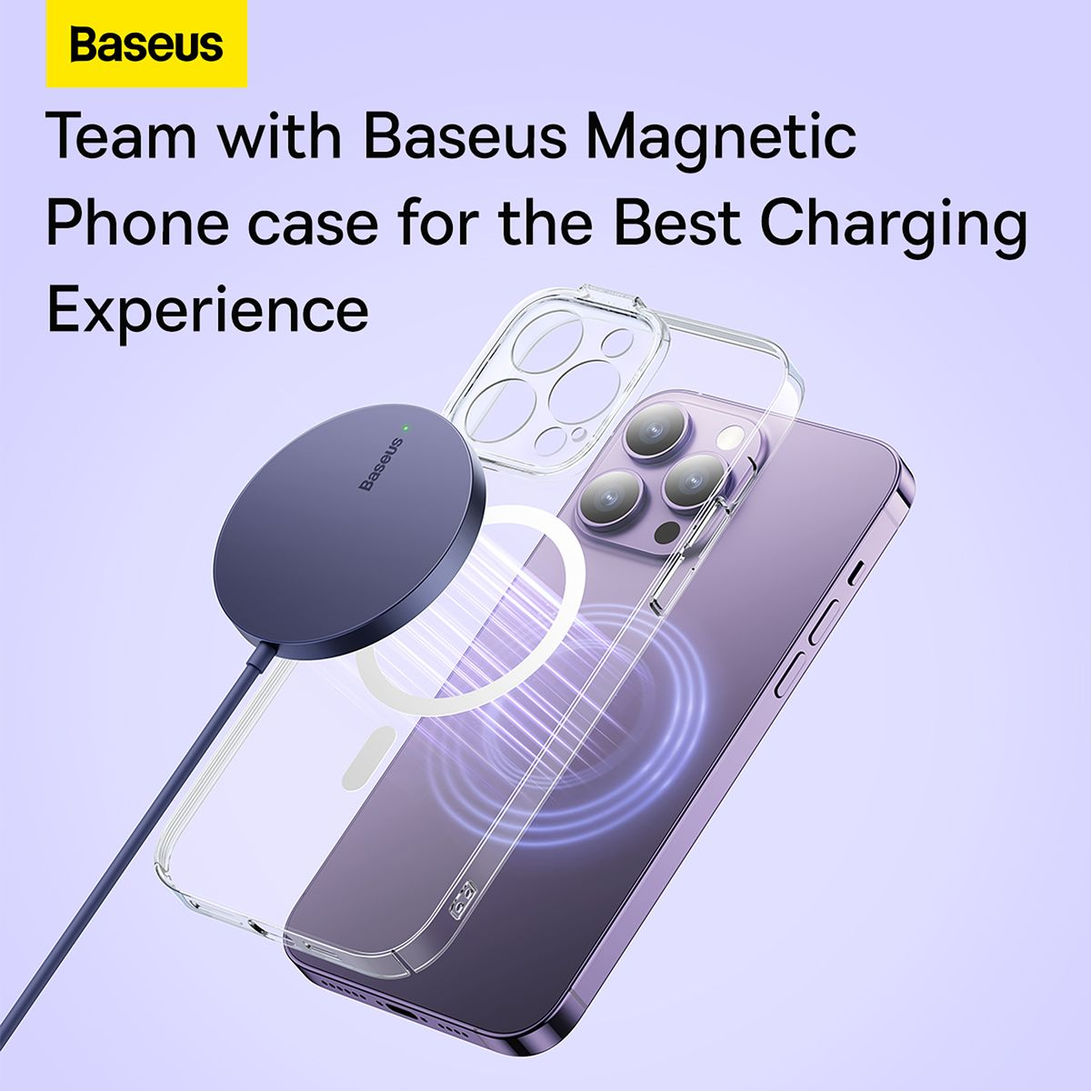 Baseus Simple Mini3 Magnetic Wireless Charger 15W - Dusty Purple