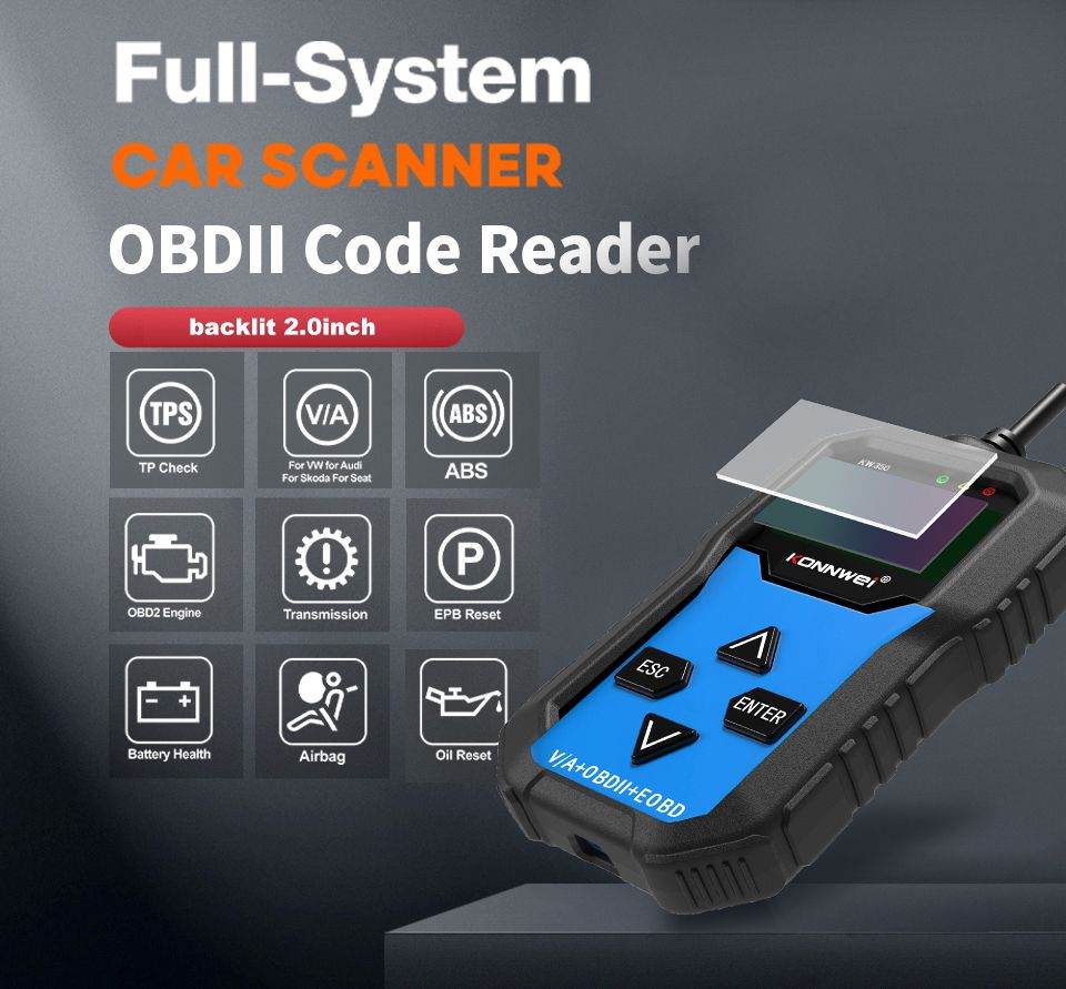 KW350 V/A and OBD2 Car Diagnostic Scanner Tool