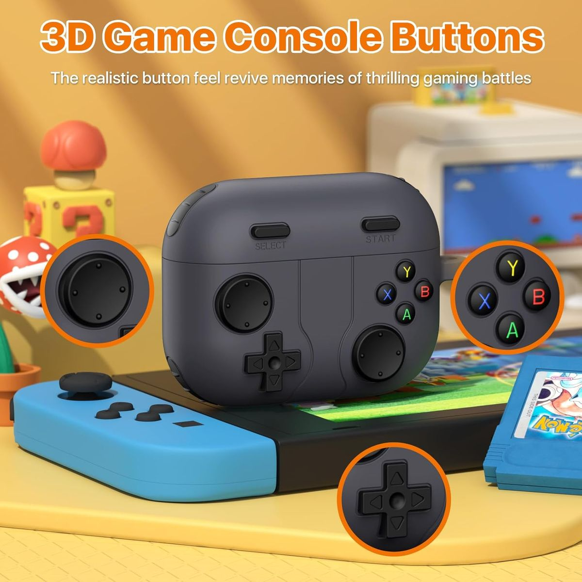 Cool Game Console Shape Earbuds Cover Compatible with AirPods Pro 3