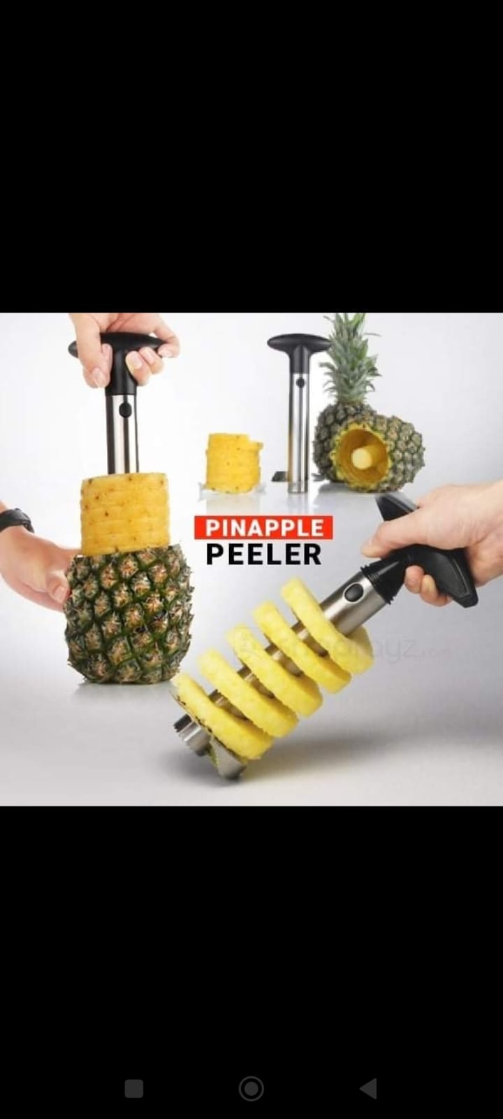 Stainless Steel Fruit Pineapple Peeler Corer Slicer Cutter for Home & Kitchen with Sharp Blade for Diced Fruit Rings