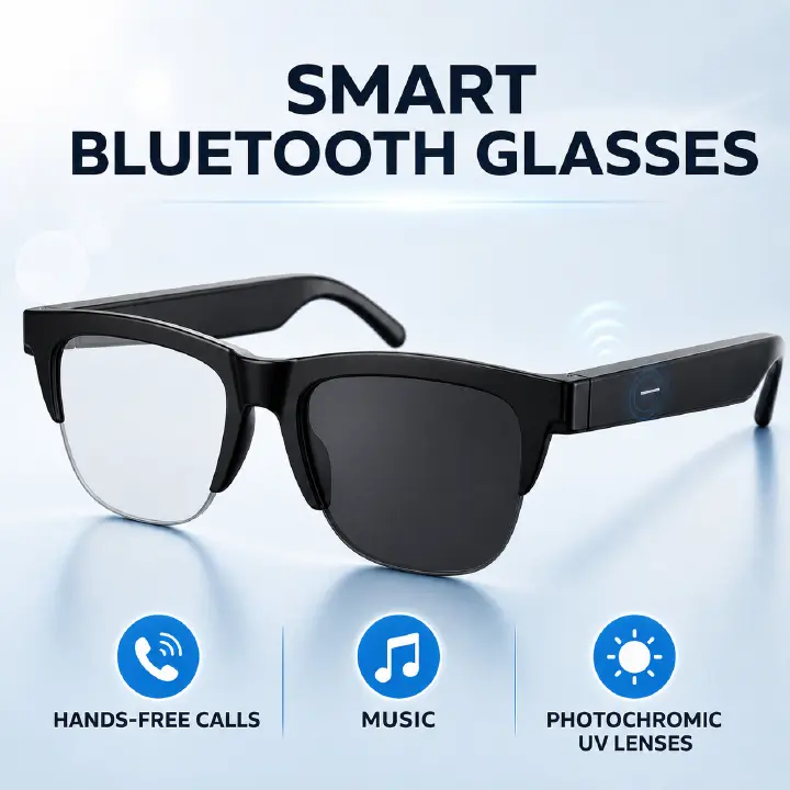 Bluetooth Color-changing Smart Glasses - Air Conduction Calls & Music with UV Protection