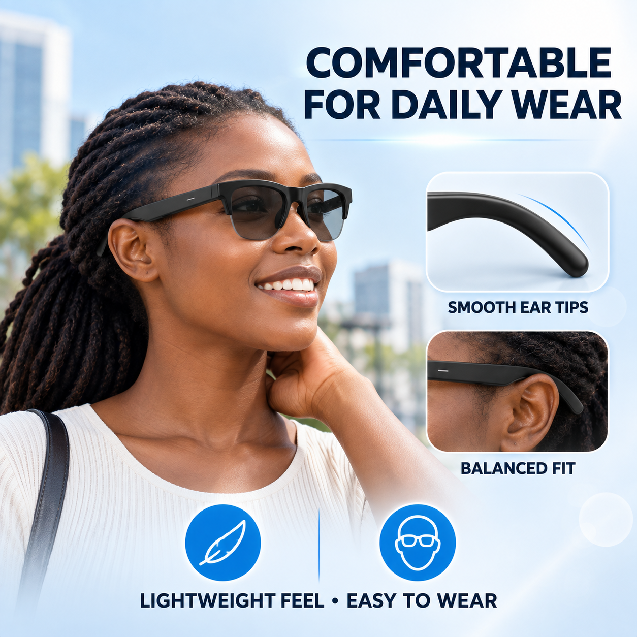 Bluetooth Color-changing Smart Glasses - Air Conduction Calls & Music with UV Protection