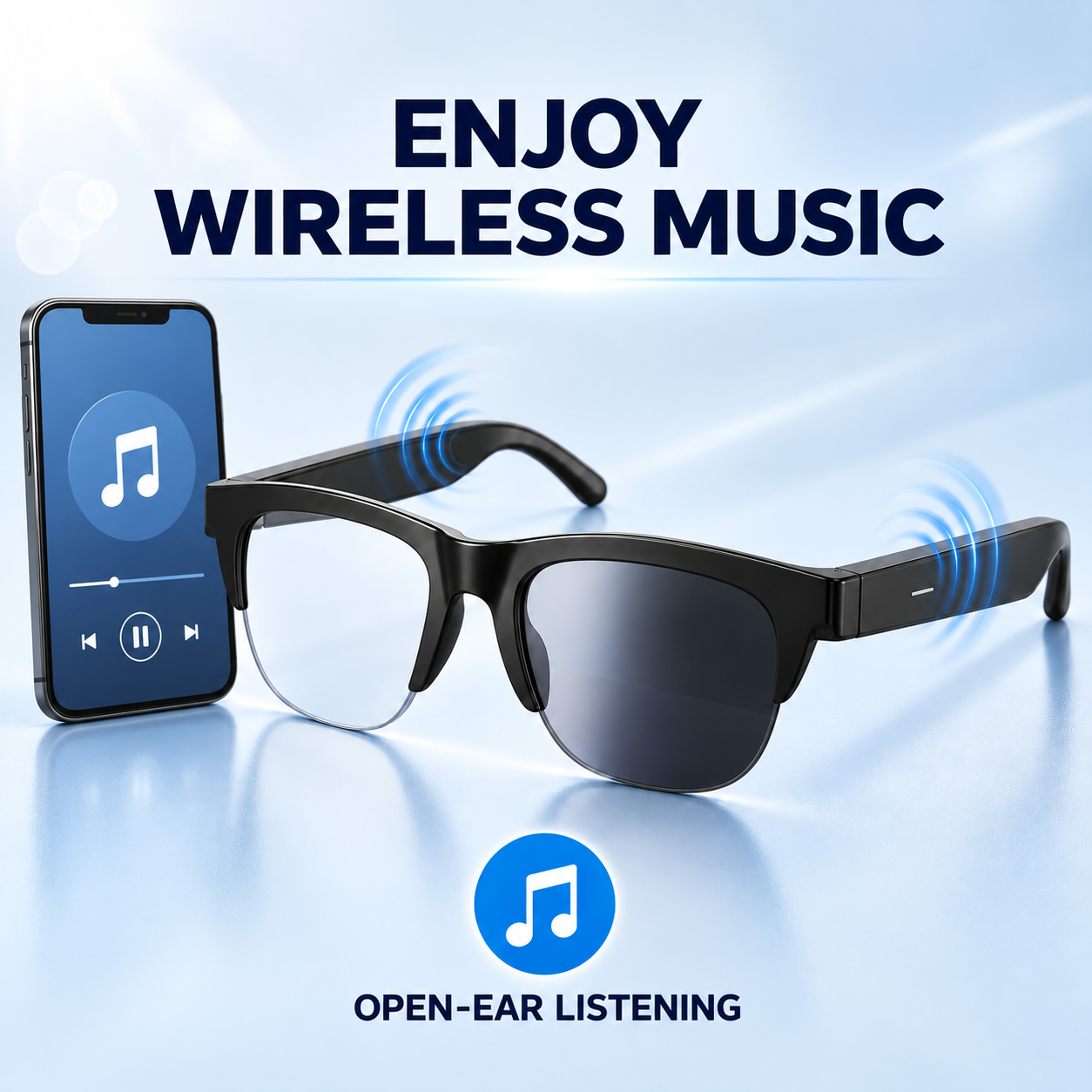 Bluetooth Color-changing Smart Glasses - Air Conduction Calls & Music with UV Protection
