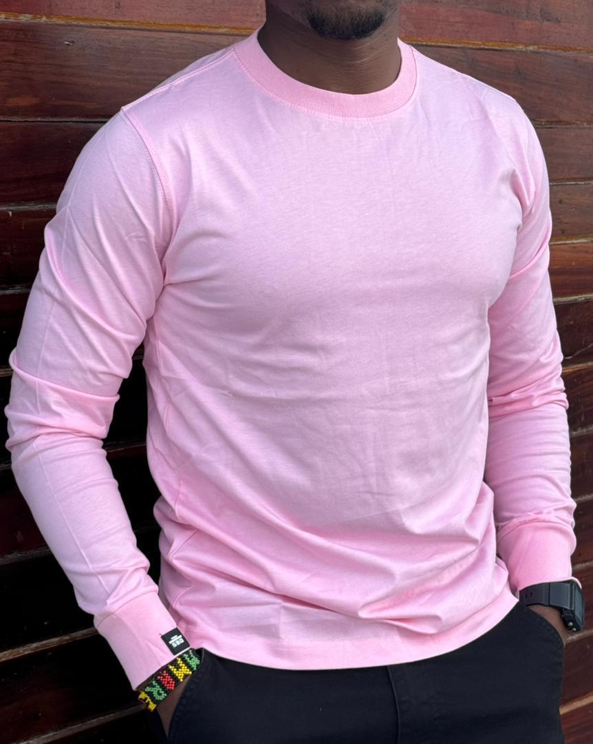 High Quality Long Sleeved Cotton T-Shirts; New Arrivals Boutique Men's Clothing T-Shirts / Solid Color  Crew Neck TShirts Big Fittings
