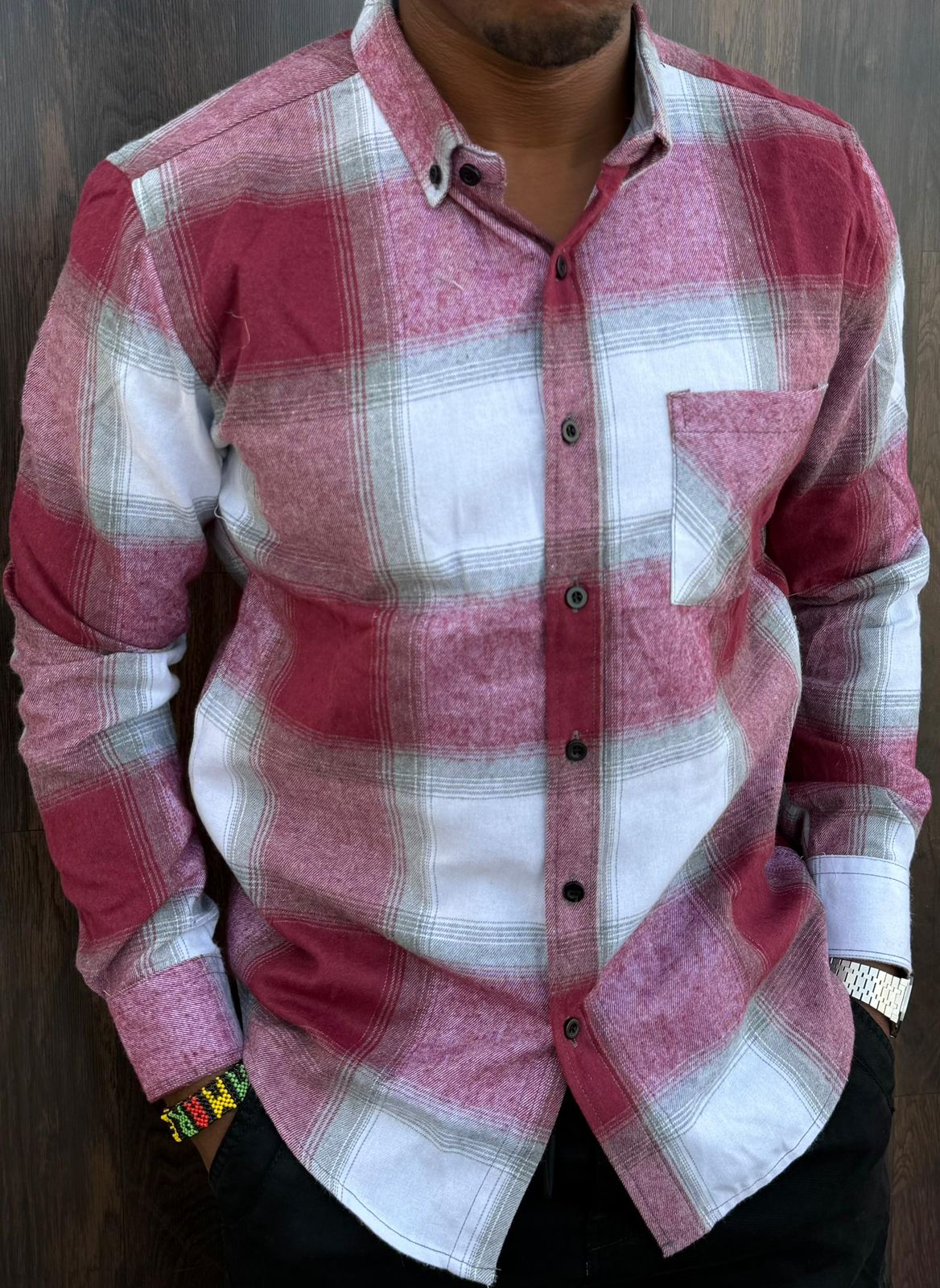 New Arrival High Quality Men's Boutique Long Sleeved Plaid Flannel Shirts; Button Down Men's Clothing T-Shirts /Men's Shirts Checkered Cotton Shirts