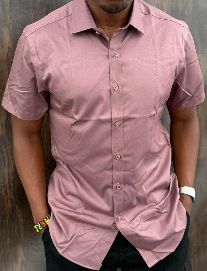 New Arrival High Quality Men's Boutique Short Sleeved Silk Shirts; Button Down Men's Clothing T-Shirts / Solid Color Shirts