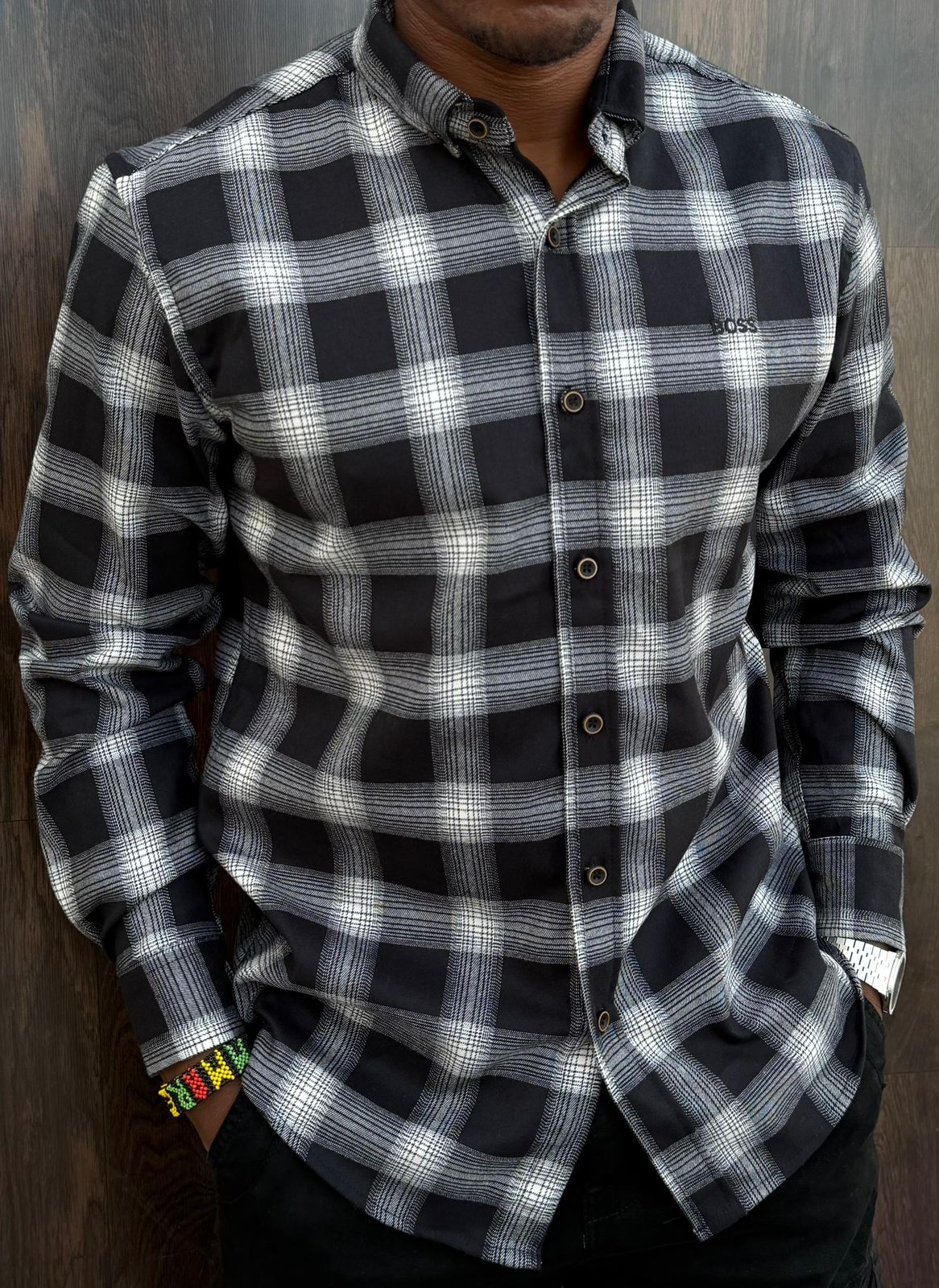 New Arrival High Quality Men's Boutique Long Sleeved Plaid Flannel Shirts; Button Down Men's Clothing T-Shirts /Men's Shirts Checkered Cotton Shirts