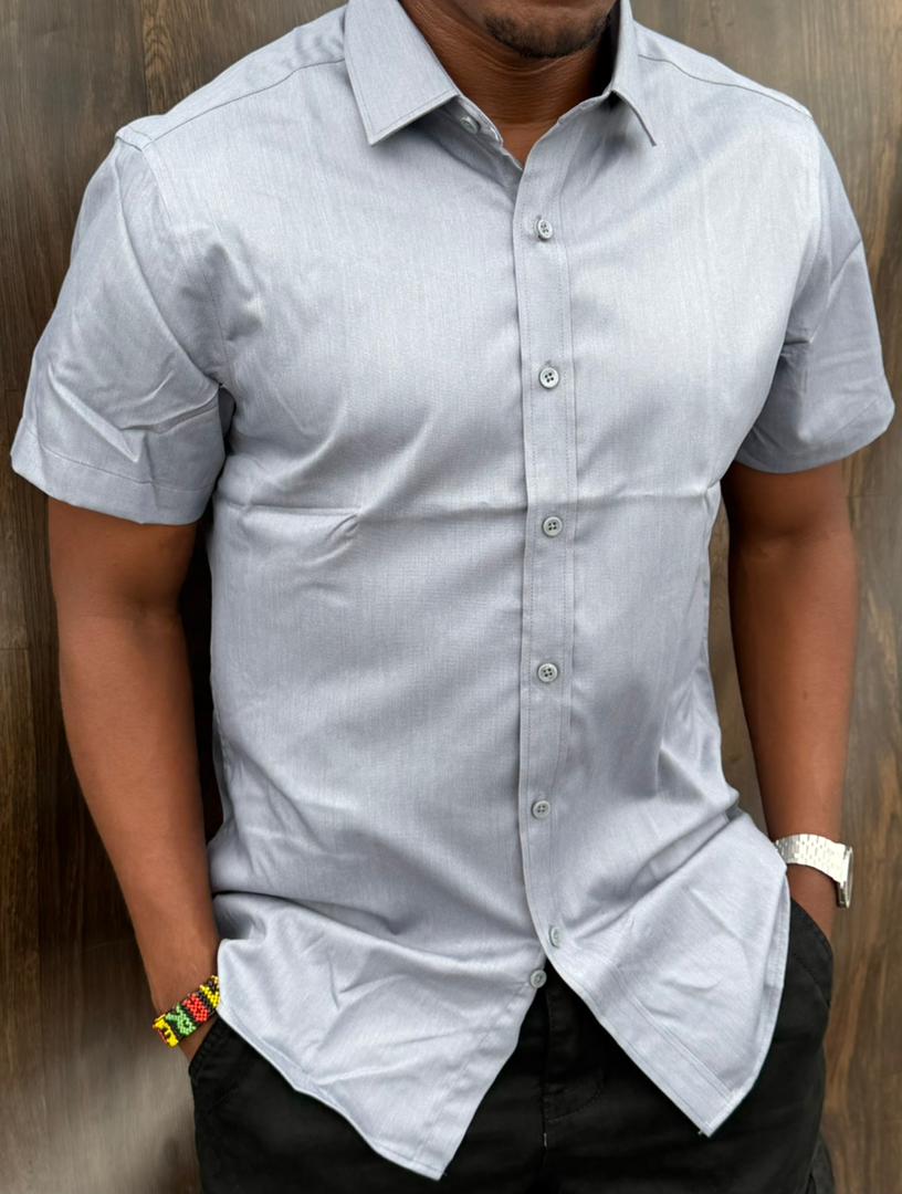 New Arrival High Quality Men's Boutique Short Sleeved Silk Shirts; Button Down Men's Clothing T-Shirts / Solid Color Shirts