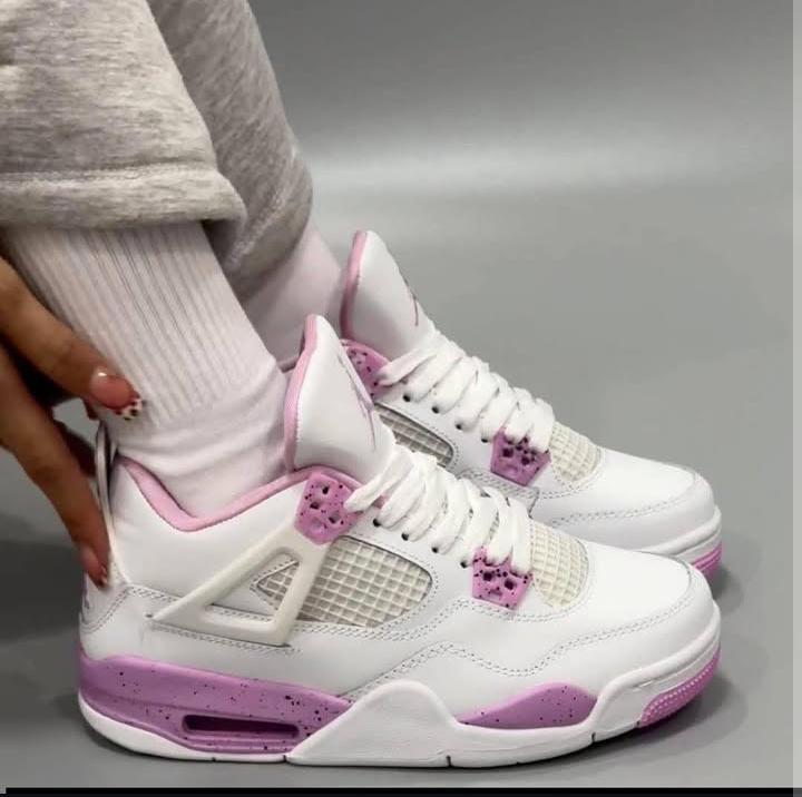 New Arrival Air Jordan 4 Retro ''Pink Oreo'' Sneakers; Best Quality Breathable Women's Shoes/ Men's Shoes J4 White Pink Oreo Fashion Women Sneakers
