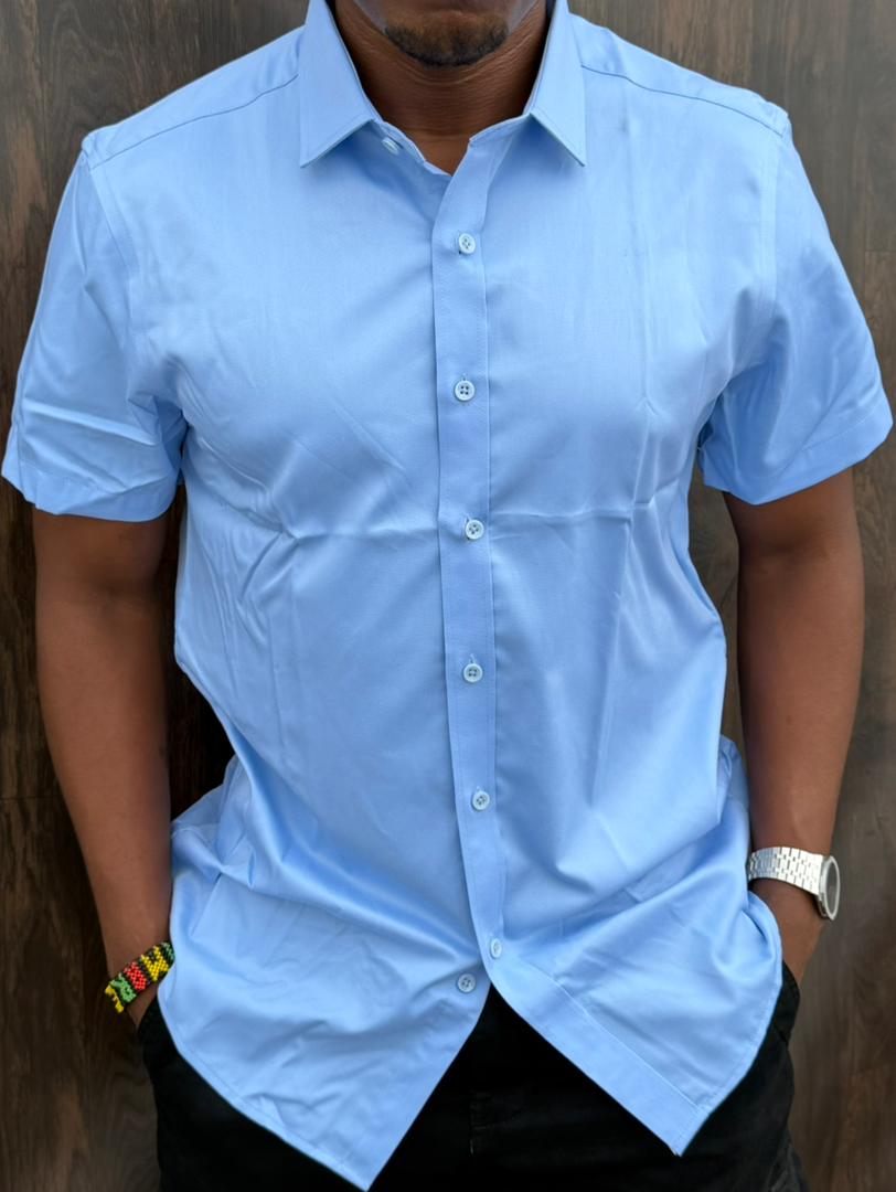 New Arrival High Quality Men's Boutique Short Sleeved Silk Shirts; Button Down Men's Clothing T-Shirts / Solid Color Shirts