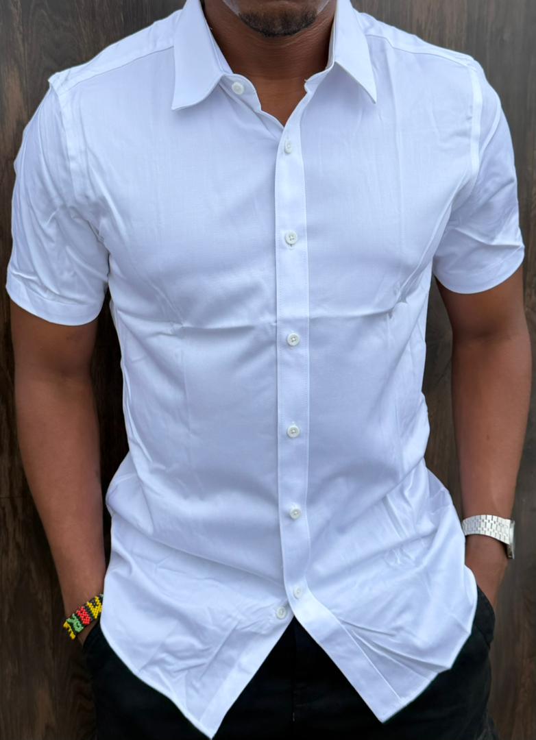 New Arrival High Quality Men's Boutique Short Sleeved Silk Shirts; Button Down Men's Clothing T-Shirts / Solid Color Shirts