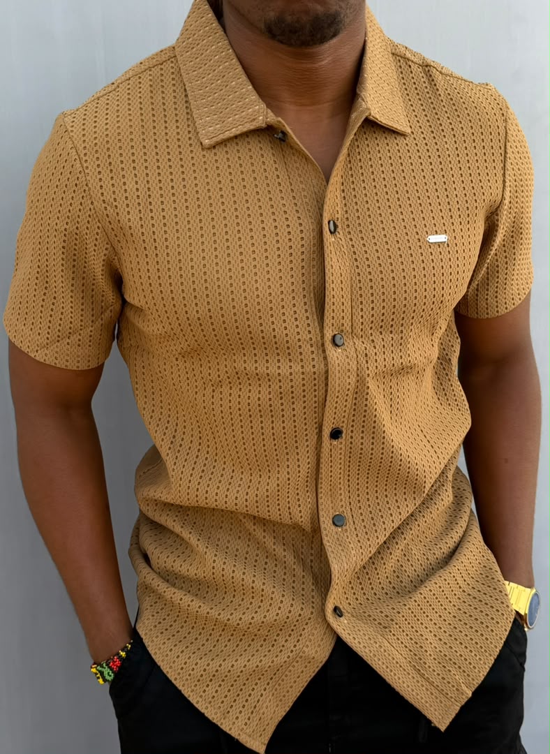 New Arrival Premium Quality Men's Boutique Short Sleeved Breathable Mesh Cuban Shirts; Non-Fade Fabric Cuban Men's Clothing /Men's Shirts