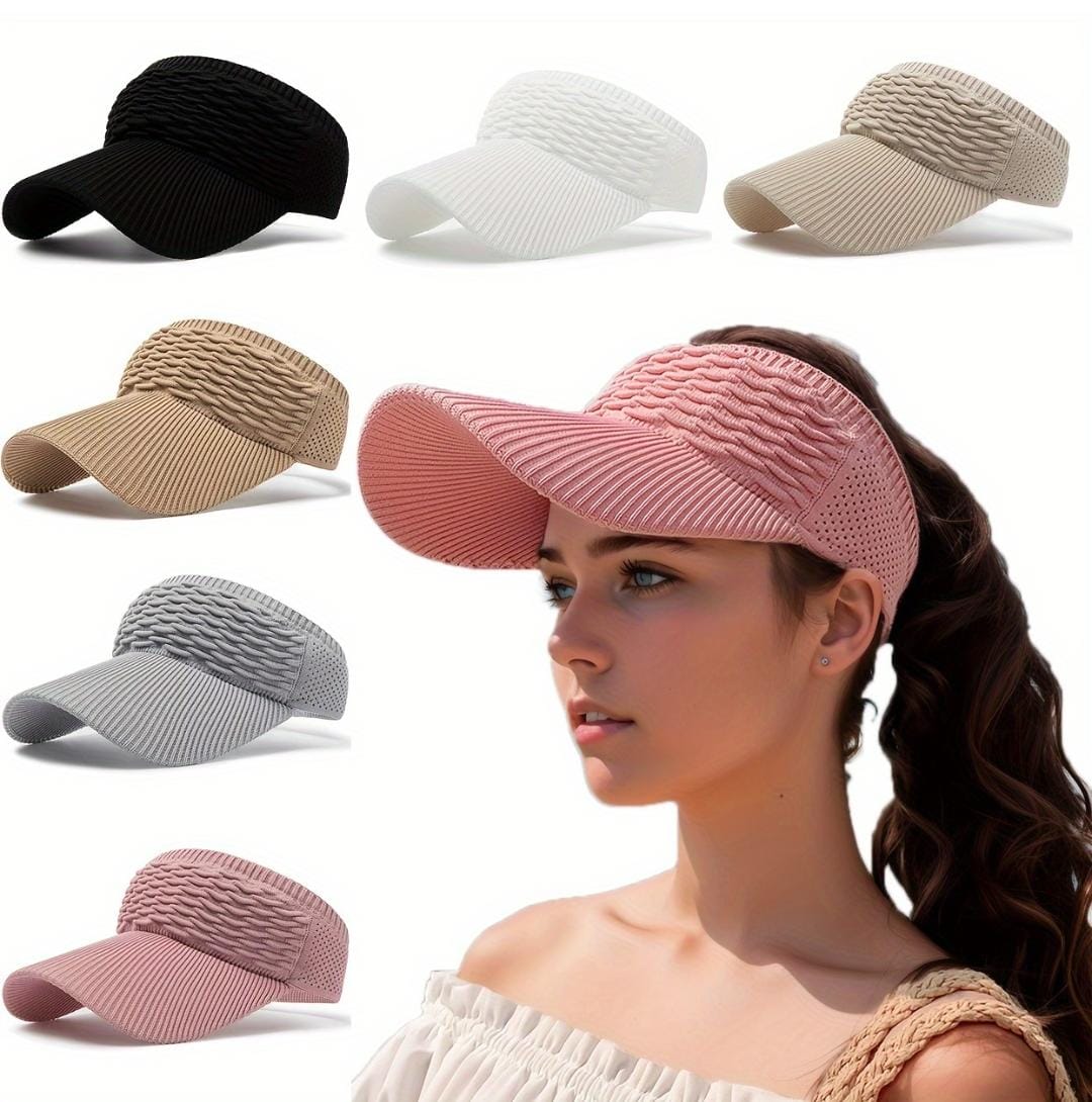 Latest Women's Summer Breathable sun hat outdoor versatile top less baseball visor empty top hat cap Sun Visor Hat  Ladies Cycling Sunshade Outdoor Sports Cap