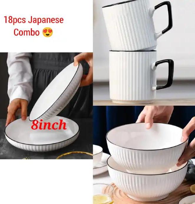 18PCS JAPANESE DINNER SET – Dine in Style! 🍽️
Transform every meal into a classy experience with this elegant 18-piece Japanese dinner set. Designed with a modern yet timeless touch, it brings beauty