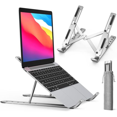 Laptop Stand, Laptop Holder Riser Computer Tablet Stand, 6 Angles Adjustable Aluminum Ergonomic Foldable Portable Desktop Holder Compatible