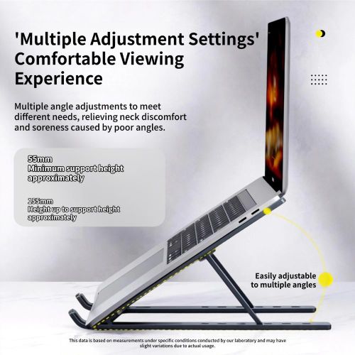 Laptop Stand, Laptop Holder Riser Computer Tablet Stand, 6 Angles Adjustable Aluminum Ergonomic Foldable Portable Desktop Holder Compatible