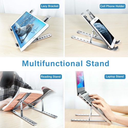 Laptop Stand, Laptop Holder Riser Computer Tablet Stand, 6 Angles Adjustable Aluminum Ergonomic Foldable Portable Desktop Holder Compatible