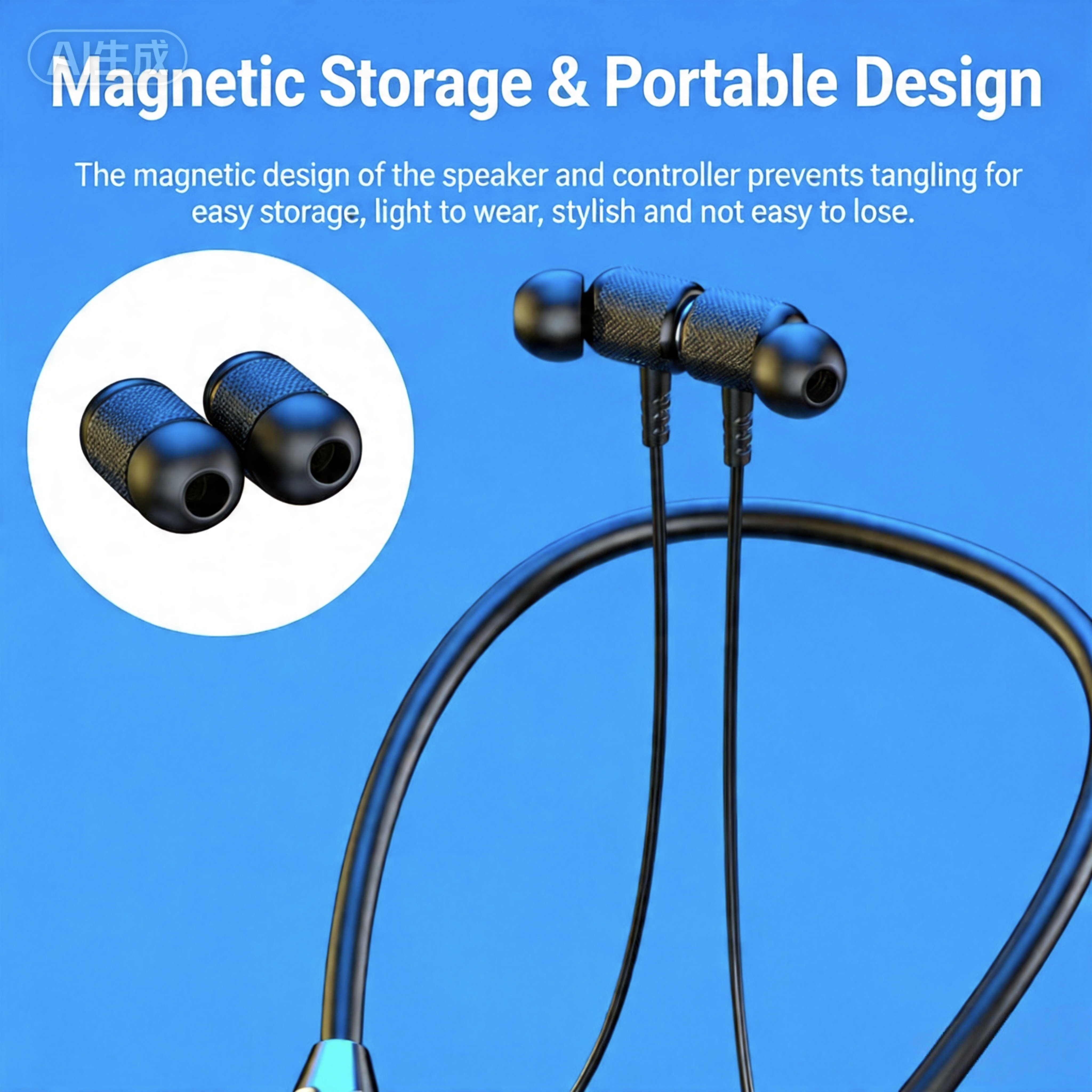 Open ear wireless car transmission AI noise reduction, ultra long battery life, sports intelligent neck hanging Bluetooth earphones, hanging ear earphones, good sound quality, comfort, portable sports