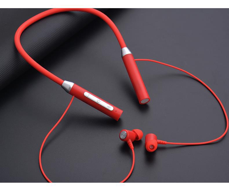 Bluetooth wireless earphones with neck mounted sports and in ear neck mounted design, with ultra long battery life of 9D surround sound, double-sided stereo, magnetic suction, and portable storage
